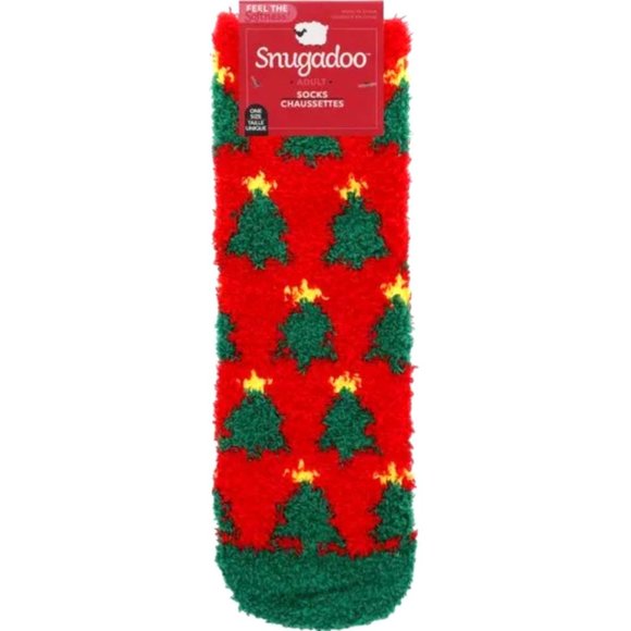 *3/$15* Fun Fuzzy Christmas Tree Slipper Socks - Picture 1 of 3
